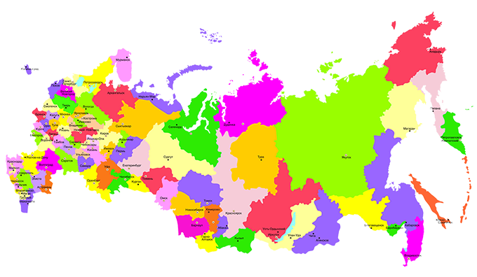 Карта Регионов РФ